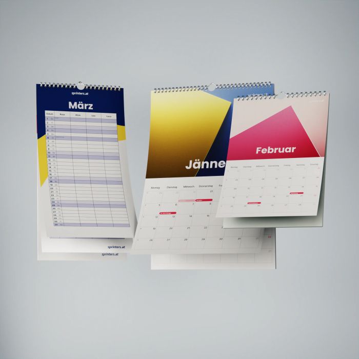 Wandkalender mit Wire-O-Bindung